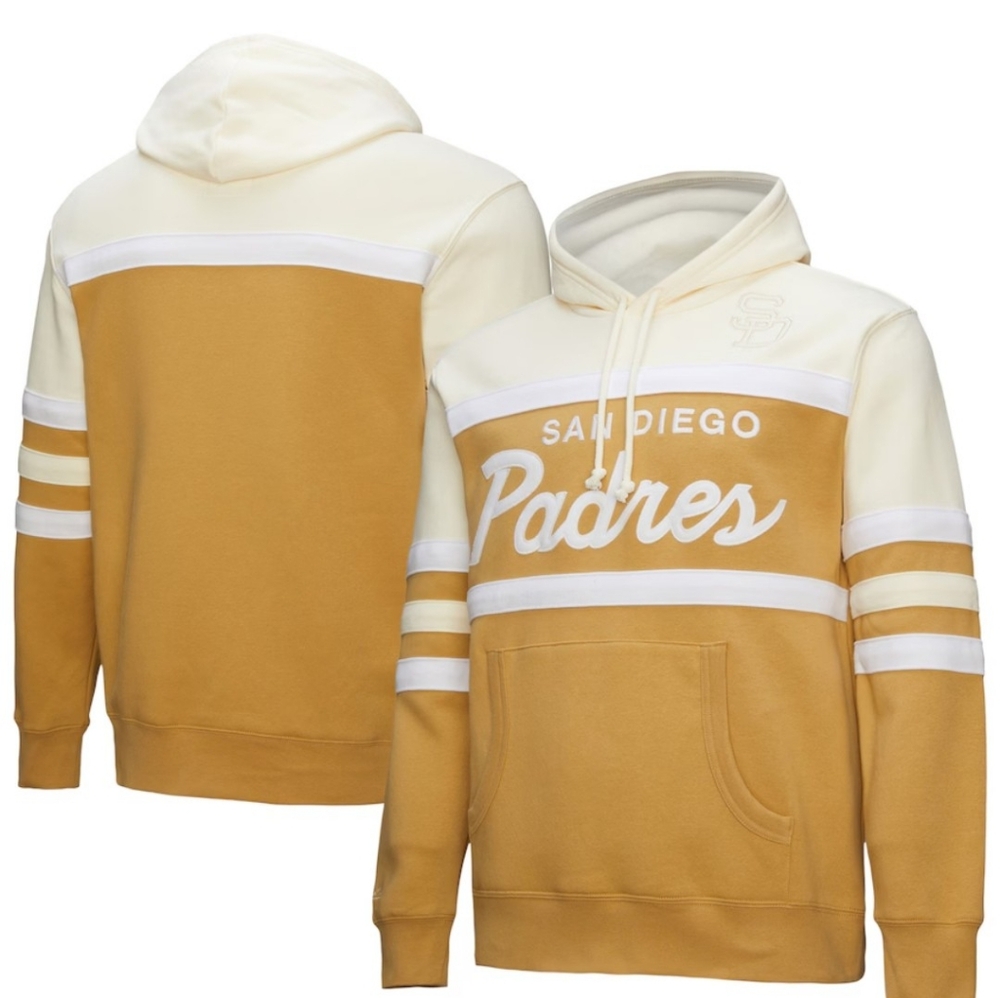 Mitchell & Ness San Diego Padres Cream and Tan Hoodie